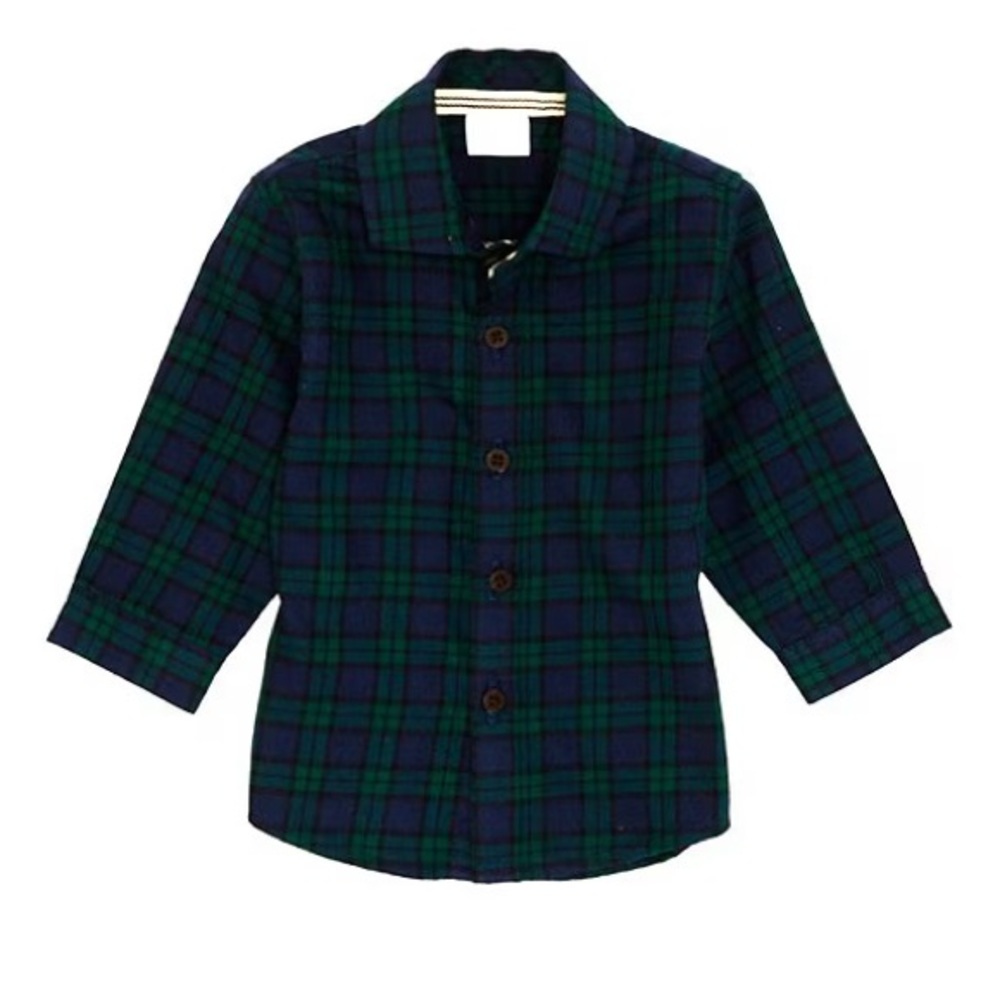 Edgehill Collection Baby Boys 3 Months Plaid Long Sleeve Button Down Shirt